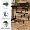 image:imageFlash Furniture TLHALUM24RD017BK2GG Lila 235 Round Aluminum IndoorOutdoor Table Set with 2 Slat Back Chairs BlackBlack