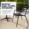 image:imageFlash Furniture TLHALUM24RD017BK2GG Lila 235 Round Aluminum IndoorOutdoor Table Set with 2 Slat Back Chairs BlackBlack