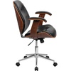 image:imageFlash Furniture Tansia MidBack Black LeatherSoft Executive Ergonomic Wood Swivel Office Chair with Arms