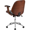 image:imageFlash Furniture Tansia MidBack Black LeatherSoft Executive Ergonomic Wood Swivel Office Chair with Arms