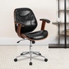 image:imageFlash Furniture Tansia MidBack Black LeatherSoft Executive Ergonomic Wood Swivel Office Chair with Arms