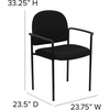 image:imageFlash Furniture Tiffany Side Reception Chair with Padded Armrests Stackable Vinyl Waiting Room Chair for Commercial or Residential Use BlackBlack Fabric