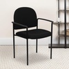 image:imageFlash Furniture Tiffany Side Reception Chair with Padded Armrests Stackable Vinyl Waiting Room Chair for Commercial or Residential Use BlackBlack Fabric
