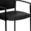 image:imageFlash Furniture Tiffany Side Reception Chair with Padded Armrests Stackable Vinyl Waiting Room Chair for Commercial or Residential Use BlackBlack Vinyl