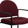 image:imageFlash Furniture Tiffany Side Reception Chair with Padded Armrests Stackable Vinyl Waiting Room Chair for Commercial or Residential Use BlackBurgundy Fabric