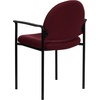 image:imageFlash Furniture Tiffany Side Reception Chair with Padded Armrests Stackable Vinyl Waiting Room Chair for Commercial or Residential Use BlackBurgundy Fabric