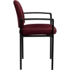 image:imageFlash Furniture Tiffany Side Reception Chair with Padded Armrests Stackable Vinyl Waiting Room Chair for Commercial or Residential Use BlackBurgundy Fabric