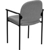 image:imageFlash Furniture Tiffany Side Reception Chair with Padded Armrests Stackable Vinyl Waiting Room Chair for Commercial or Residential Use BlackGray Fabric