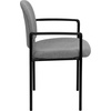 image:imageFlash Furniture Tiffany Side Reception Chair with Padded Armrests Stackable Vinyl Waiting Room Chair for Commercial or Residential Use BlackGray Fabric