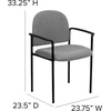 image:imageFlash Furniture Tiffany Side Reception Chair with Padded Armrests Stackable Vinyl Waiting Room Chair for Commercial or Residential Use BlackGray Fabric