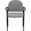 image:imageFlash Furniture Tiffany Side Reception Chair with Padded Armrests Stackable Vinyl Waiting Room Chair for Commercial or Residential Use BlackGray Fabric