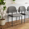 image:imageFlash Furniture Tiffany Side Reception Chair with Padded Armrests Stackable Vinyl Waiting Room Chair for Commercial or Residential Use BlackGray Vinyl
