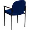 image:imageFlash Furniture Tiffany Side Reception Chair with Padded Armrests Stackable Vinyl Waiting Room Chair for Commercial or Residential Use BlackNavy Fabric