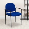 image:imageFlash Furniture Tiffany Side Reception Chair with Padded Armrests Stackable Vinyl Waiting Room Chair for Commercial or Residential Use BlackNavy Fabric