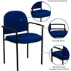 image:imageFlash Furniture Tiffany Side Reception Chair with Padded Armrests Stackable Vinyl Waiting Room Chair for Commercial or Residential Use BlackNavy Fabric