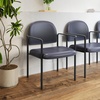 image:imageFlash Furniture Tiffany Side Reception Chair with Padded Armrests Stackable Vinyl Waiting Room Chair for Commercial or Residential Use BlackNavy Vinyl