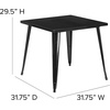 image:imageFlash Furniture Toby Commercial Grade 3175 Square Black Metal IndoorOutdoor TableBlack