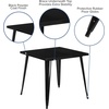 image:imageFlash Furniture Toby Commercial Grade 3175 Square Black Metal IndoorOutdoor TableBlack