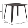 image:imageFlash Furniture Toby Commercial Grade 3175 Square Black Metal IndoorOutdoor TableBlackantique Gold
