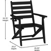 image:imageFlash Furniture Tolleson IndoorOutdoor Adirondack Dining Set Commercial Grade Recycled HDPE 48 Round Dining Table and 4 Chairs with Cupholders 5 PC BlackBlack
