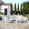 image:imageFlash Furniture Tolleson IndoorOutdoor Adirondack Dining Set Commercial Grade Recycled HDPE 72 Rectangle Dining Table and 6 Chairs with Cupholders 7 PC BlackWhite