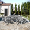 image:imageFlash Furniture Tolleson IndoorOutdoor Adirondack Dining Set Commercial Grade Recycled HDPE 72 Rectangle Dining Table and 6 Chairs with Cupholders 7 PC BlackGrey