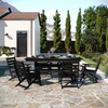 image:imageFlash Furniture Tolleson IndoorOutdoor Adirondack Dining Set Commercial Grade Recycled HDPE 72 Rectangle Dining Table and 6 Chairs with Cupholders 7 PC BlackBlack