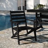image:imageFlash Furniture Tolleson IndoorOutdoor Adirondack Dining Set Commercial Grade Recycled HDPE 72 Rectangle Dining Table and 6 Chairs with Cupholders 7 PC BlackBlack