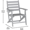 image:imageFlash Furniture Tolleson IndoorOutdoor Adirondack Dining Set Commercial Grade Recycled HDPE 72 Rectangle Dining Table and 6 Chairs with Cupholders 7 PC BlackGrey