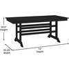 image:imageFlash Furniture Tolleson IndoorOutdoor Adirondack Dining Set Commercial Grade Recycled HDPE 72 Rectangle Dining Table and 6 Chairs with Cupholders 7 PC BlackBlack