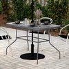 image:imageFlash Furniture Tory Rectangle Patio Table with Umbrella Hole Commercial AllWeather Table with Heat Resistant Tempered Glass Steel Tube Frame 275x4725 BlackClear TopSilver Frame