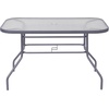 image:imageFlash Furniture Tory Rectangle Patio Table with Umbrella Hole Commercial AllWeather Table with Heat Resistant Tempered Glass Steel Tube Frame 275x4725 BlackClear TopSilver Frame