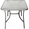 image:imageFlash Furniture Tory Rectangle Patio Table with Umbrella Hole Commercial AllWeather Table with Heat Resistant Tempered Glass Steel Tube Frame 35x 59 BlackClear TopSilver Frame
