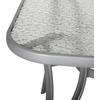 image:imageFlash Furniture Tory Rectangle Patio Table with Umbrella Hole Commercial AllWeather Table with Heat Resistant Tempered Glass Steel Tube Frame 35x 59 BlackClear TopSilver Frame