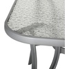 image:imageFlash Furniture Tory Rectangle Patio Table with Umbrella Hole Commercial AllWeather Table with Heat Resistant Tempered Glass Steel Tube Frame 35x 59 BlackClear TopSilver Frame