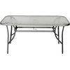 image:imageFlash Furniture Tory Rectangle Patio Table with Umbrella Hole Commercial AllWeather Table with Heat Resistant Tempered Glass Steel Tube Frame 35x 59 BlackClear TopSilver Frame