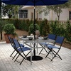 image:imageFlash Furniture Tory Rectangle Patio Table with Umbrella Hole Commercial AllWeather Table with Heat Resistant Tempered Glass Steel Tube Frame 35x 59 BlackClear TopSilver Frame