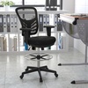 image:imageFlash Furniture Tyler MidBack Light Gray Mesh Ergonomic Drafting Chair with Adjustable Chrome Foot Ring Adjustable Arms and White FrameBlack MeshBlack Frame
