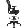image:imageFlash Furniture Tyler MidBack Light Gray Mesh Ergonomic Drafting Chair with Adjustable Chrome Foot Ring Adjustable Arms and White FrameBlack MeshBlack Frame