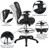 image:imageFlash Furniture Tyler MidBack Light Gray Mesh Ergonomic Drafting Chair with Adjustable Chrome Foot Ring Adjustable Arms and White FrameBlack MeshBlack Frame