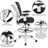 image:imageFlash Furniture Tyler MidBack Light Gray Mesh Ergonomic Drafting Chair with Adjustable Chrome Foot Ring Adjustable Arms and White FrameBlack MeshWhite Frame