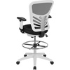 image:imageFlash Furniture Tyler MidBack Light Gray Mesh Ergonomic Drafting Chair with Adjustable Chrome Foot Ring Adjustable Arms and White FrameBlack MeshWhite Frame