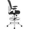 image:imageFlash Furniture Tyler MidBack Light Gray Mesh Ergonomic Drafting Chair with Adjustable Chrome Foot Ring Adjustable Arms and White FrameBlack MeshWhite Frame