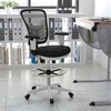 image:imageFlash Furniture Tyler MidBack Light Gray Mesh Ergonomic Drafting Chair with Adjustable Chrome Foot Ring Adjustable Arms and White FrameBlack MeshWhite Frame