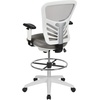 image:imageFlash Furniture Tyler MidBack Light Gray Mesh Ergonomic Drafting Chair with Adjustable Chrome Foot Ring Adjustable Arms and White FrameLight Gray MeshWhite Frame