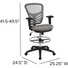 image:imageFlash Furniture Tyler MidBack Light Gray Mesh Ergonomic Drafting Chair with Adjustable Chrome Foot Ring Adjustable Arms and White FrameLight Gray MeshBlack Frame