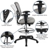 image:imageFlash Furniture Tyler MidBack Light Gray Mesh Ergonomic Drafting Chair with Adjustable Chrome Foot Ring Adjustable Arms and White FrameLight Gray MeshBlack Frame