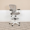image:imageFlash Furniture Tyler MidBack Light Gray Mesh Ergonomic Drafting Chair with Adjustable Chrome Foot Ring Adjustable Arms and White FrameLight Gray MeshWhite Frame