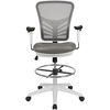 image:imageFlash Furniture Tyler MidBack Light Gray Mesh Ergonomic Drafting Chair with Adjustable Chrome Foot Ring Adjustable Arms and White FrameLight Gray MeshWhite Frame