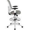 image:imageFlash Furniture Tyler MidBack Light Gray Mesh Ergonomic Drafting Chair with Adjustable Chrome Foot Ring Adjustable Arms and White FrameLight Gray MeshWhite Frame
